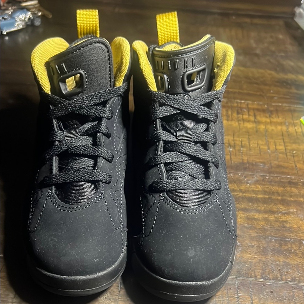 Jordan Black and Yellow High-Top Sneakers